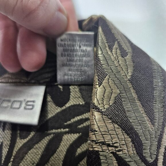 Chico's Women's Jacket Size 3 L Floral‎ Silk Rayon Brown Long Sleeve Classic - Picture 8 of 15